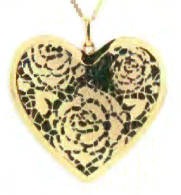 Toscano Collection Flower Heart Pendant 14K