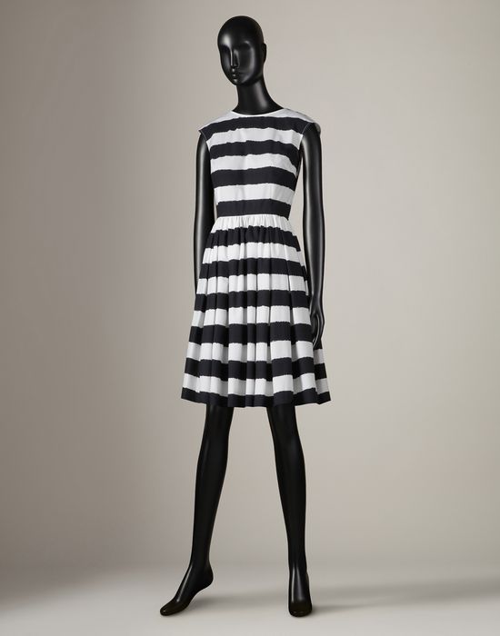 STRIPE PRINT MIDI DRESS
