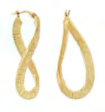 Toscano Collection Textured Satin Wavy Hoop