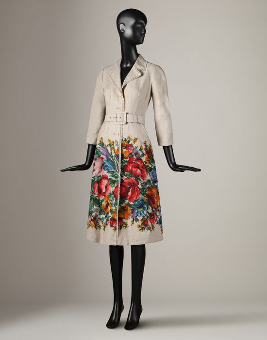 FLOWER PRINT LINEN COAT (WOMANS)